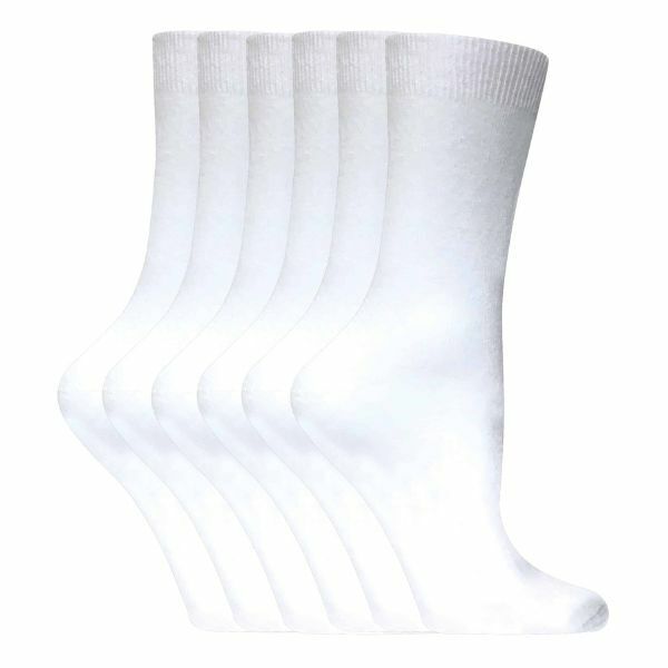 Sock Snob 6 Pairs Ladies Plain Coloured Cotton Socks 4-7 UK