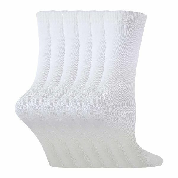 Sock Snob 6 Pk Childrens Solid Colour Cotton Socks 12-3 UK