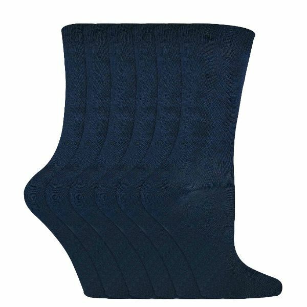 Sock Snob 6 Pk Childrens Solid Colour Cotton Socks 12-3 UK