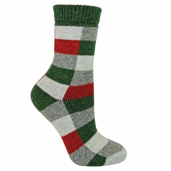 Sock Snob Ladies Checkered Wool / Silk Blend Socks 4-8 UK