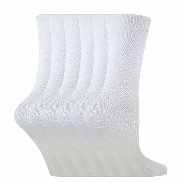 Sock Snob 6 Pk Childrens Solid Colour Cotton Socks 9-12 UK