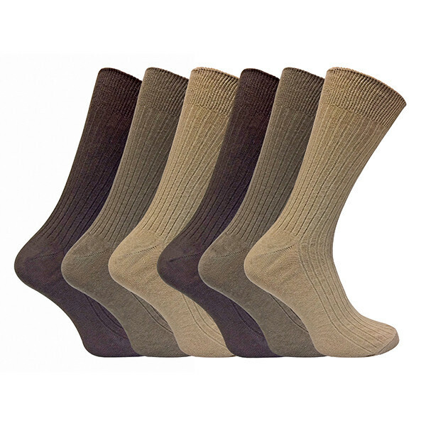 Sock Snob 6 Pairs Mens Ribbed 100% Cotton Socks 6-11 UK