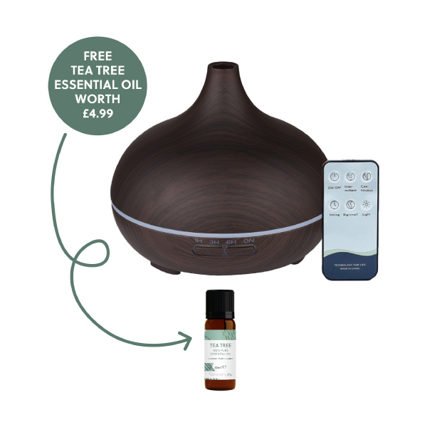 WellbeingMe Aroma Diffuser & Tea Tree Essential Oil Set (DW)