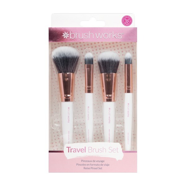 Brushworks White & Gold Travel Makeup Brush Set