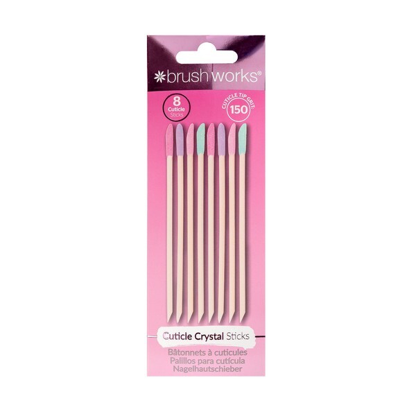 Brushworks Cuticle Crystal Sticks - 8 Pack