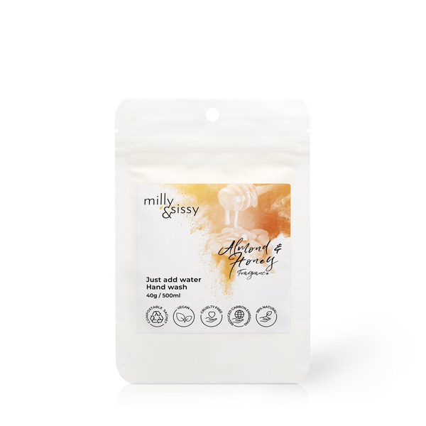 milly&sissy Zero Waste Hand Wash Honey & Almond Refill 40g