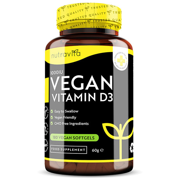 Nutravita Vegan Vitamin D3 1000iu 25µg - 180 Softgels