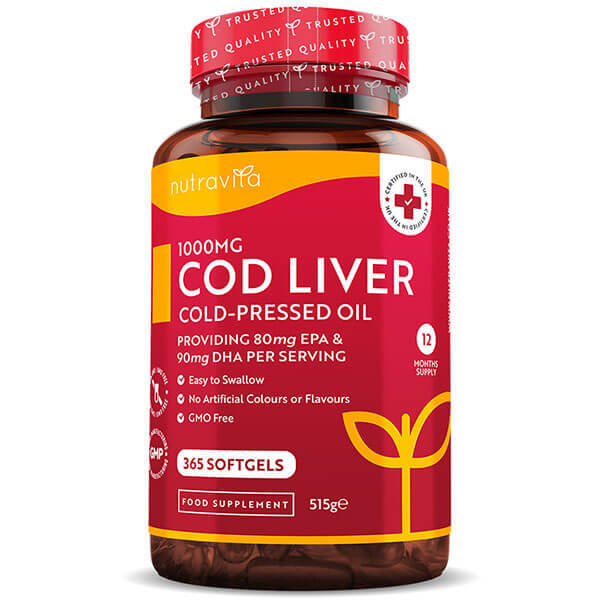 Nutravita Cod Liver Oil 1000mg - Fish Oil - 365 Softgels