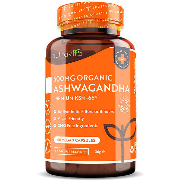 Nutravita Organic Ashwagandha KSM 66 500mg - 60 Vegan Caps