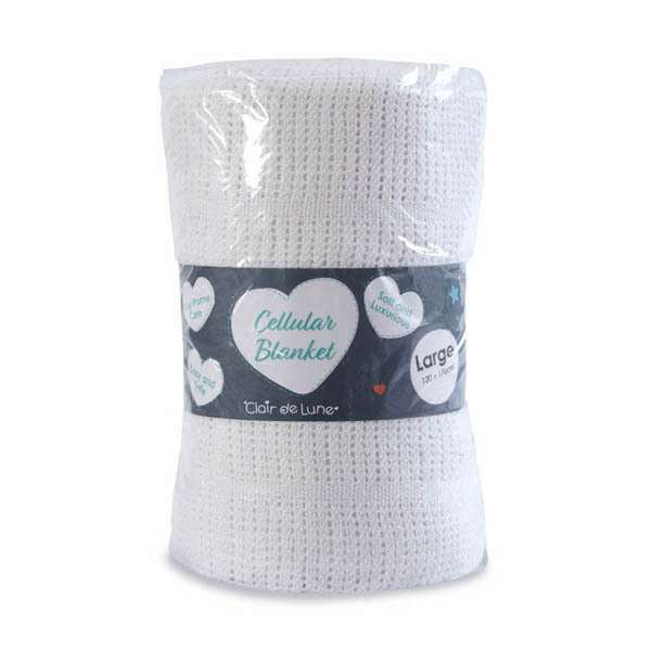 Clair De Lune Cotton Cellular Blanket Large White