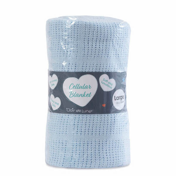 Clair De Lune Cotton Cellular Blanket Large Blue