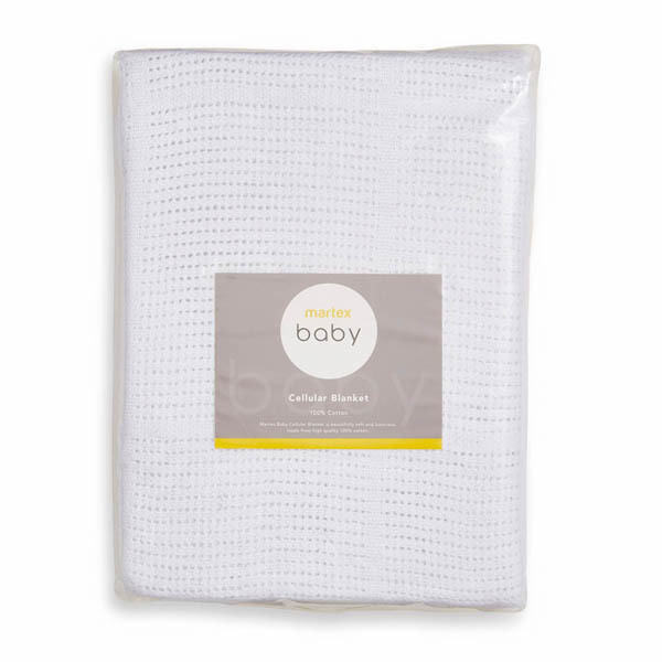 Martex Baby Cotton Leno Weave Cellular Blanket Small White