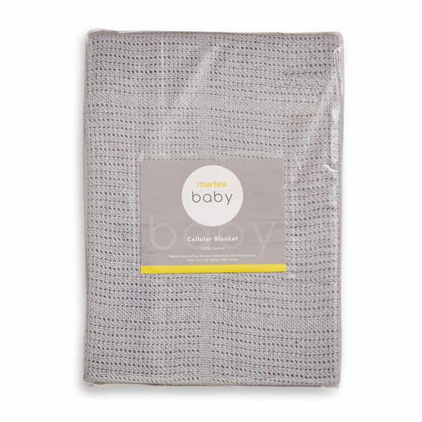 Martex Baby Cotton Leno Weave Cellular Blanket Large Grey