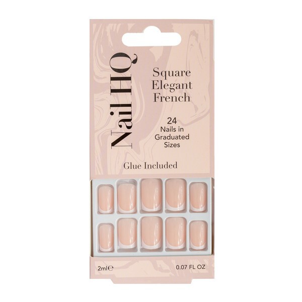 Nail HQ Square Elegant French Tip Nails