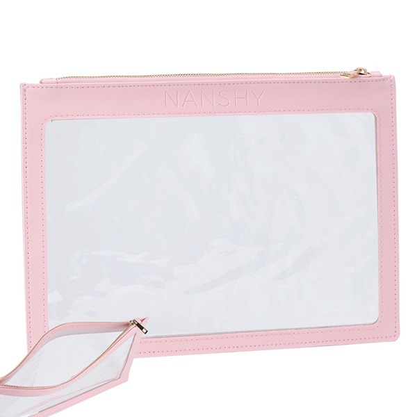 Nanshy Clear Flat Makeup Pouch (Pink).