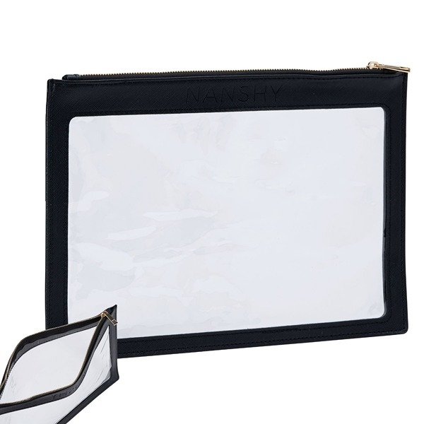 Nanshy Clear Flat Makeup Pouch (Black)