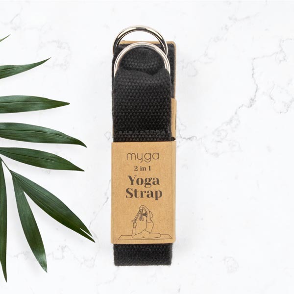 Myga 2 In 1 Yoga Belt & Sling - Black Yoga Strap