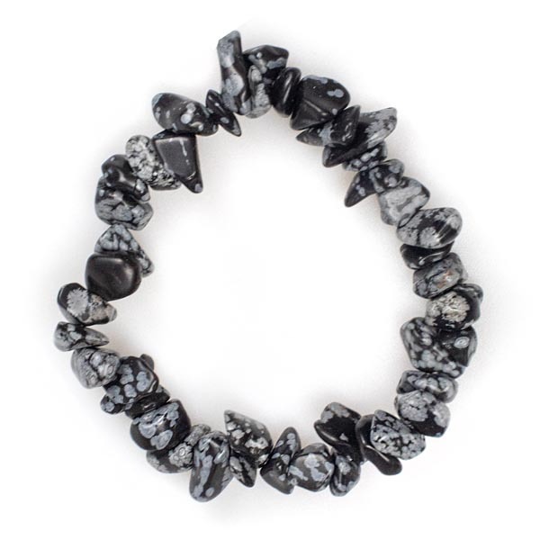 Myga Chip Bracelet - Snowflake Obsidian