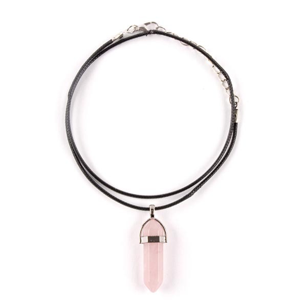 Myga Crystal Pendant Necklace - Rose Quartz