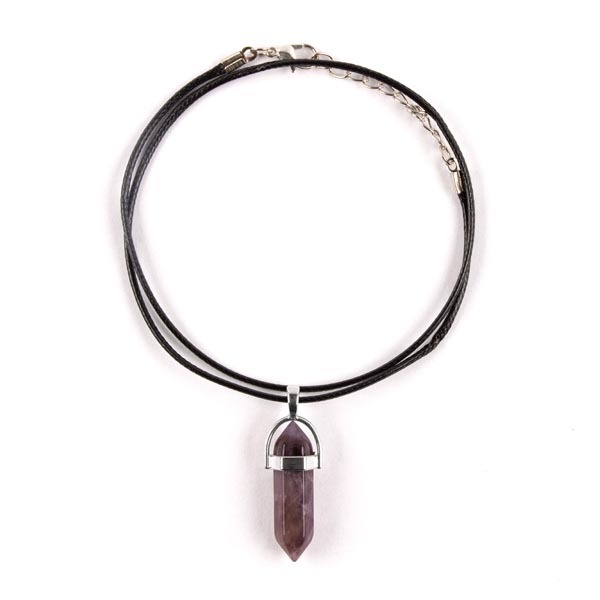 Myga Crystal Pendant Necklace - Amethyst