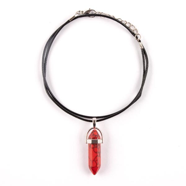 Myga Crystal Pendant Necklace - Red Jasper