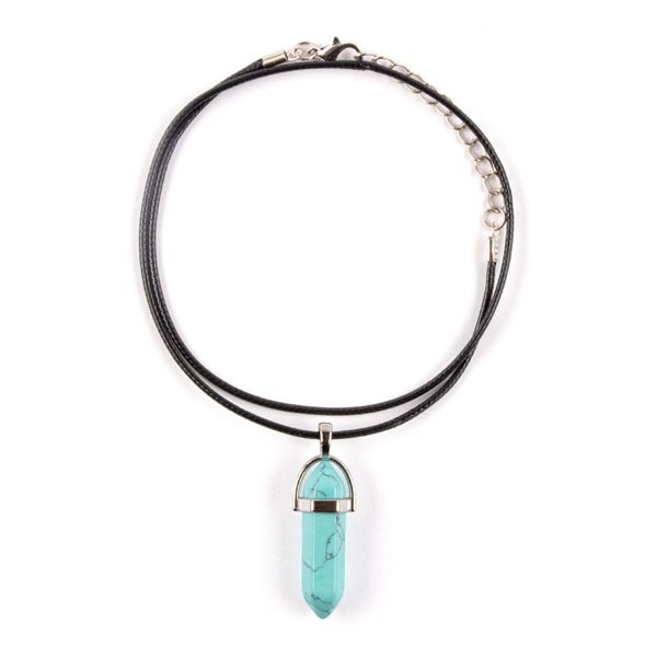 Myga Crystal Pendant Necklace - Turquoise