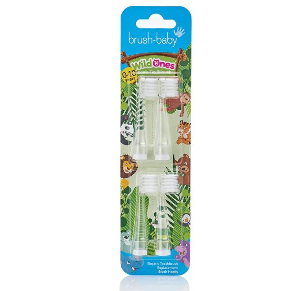 Brush Baby WildOnes™ Replacement Kids Toothbrush Heads (4Pk)