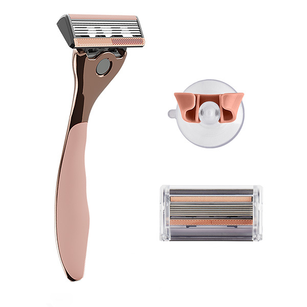 FFS Beauty Razor Kit - Premium Rose Handle, 2 Blades