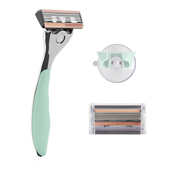 FFS Beauty Razor Kit - Premium Olive Handle, 2 Blades