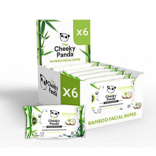 The Cheeky Panda Bamboo Facial Wipes Coconut 6 Pack