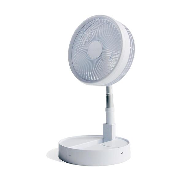 Lifemax Foldaway Fan, Rechargeable, 12h Run, Extend to 90cm