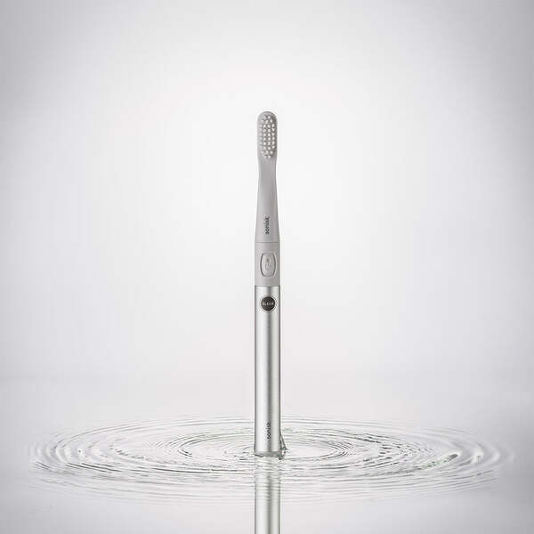 Sonisk Sleek Battery Toothbrush - Metallic Silver