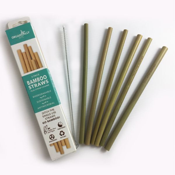 Organically Epic Bamboo Straws x 6