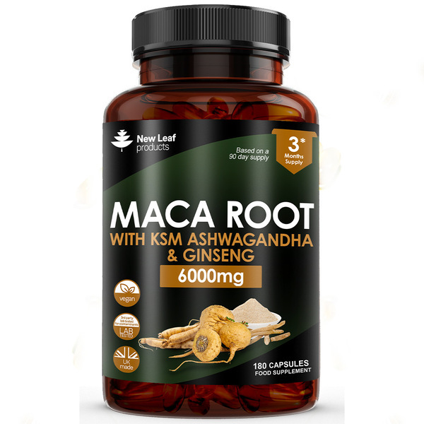 New Leaf - Maca, KSM Ashwagandha & Ginseng - 6000mg Capsules