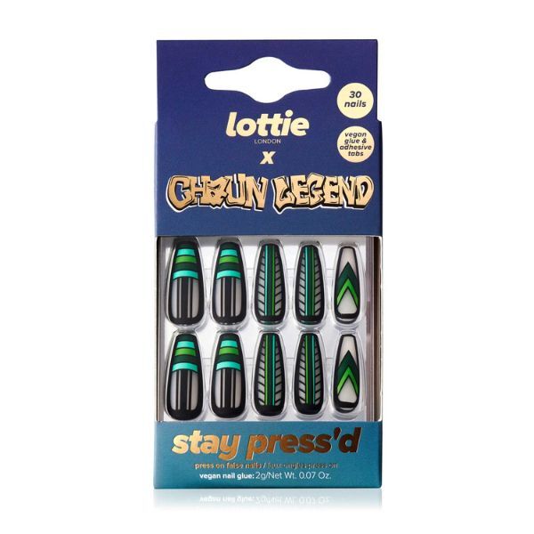 Lottie London X Chaun Legend Stay Press On Nail Emerald City