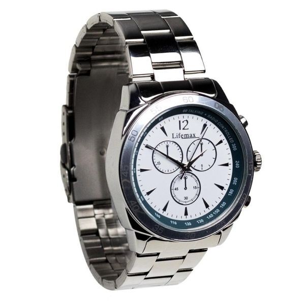 Lifemax Talking Atomic Watch, Silver, Fixed Bracelet