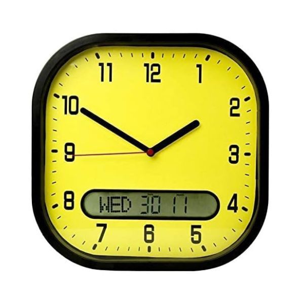 Lifemax Clear Time Day Date Wall Clock (High Contrast)