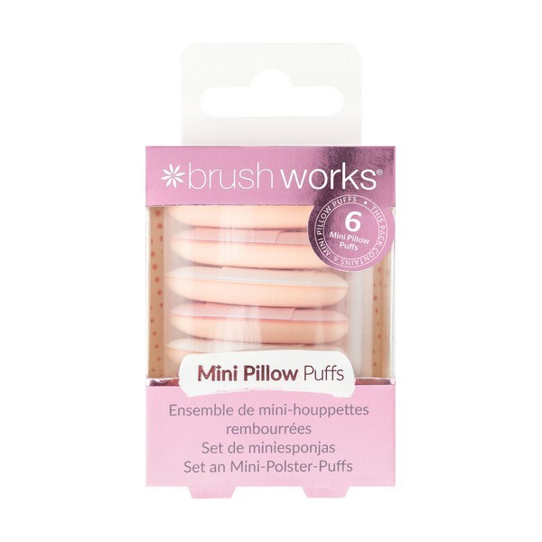 Brushworks Mini Pillow Puffs - 6 Pack