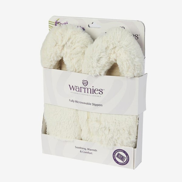 Warmies Cream Microwaveable Slippers in a Gift Box