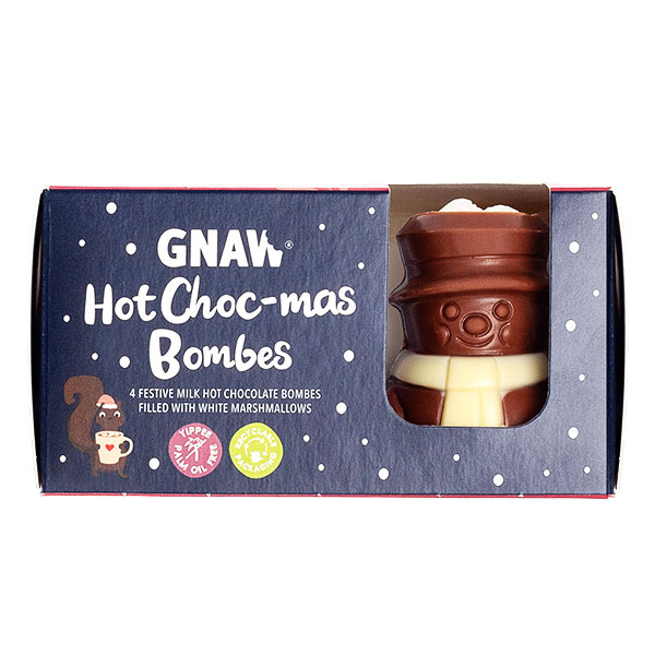 Gnaw Santa & Snowman Hot Choc Bombes Twin Pack, 2 x 105g