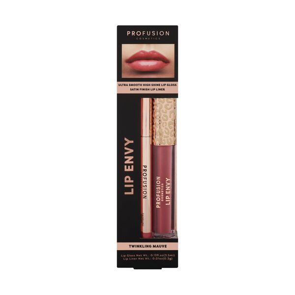 Profusion Cosmetics Lip Envy Gloss & Liner |Twinkling Mauve