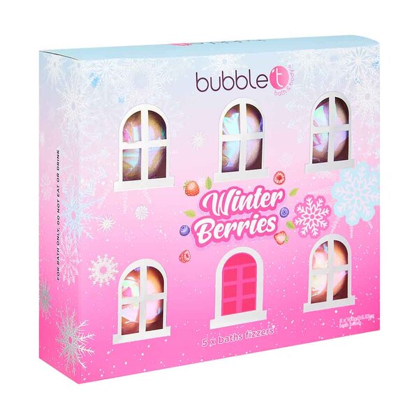 Bubble T Cosmetics Winter Berries Bath Fizzers 5 x 100g