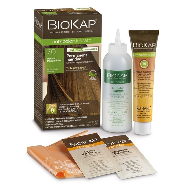 BioKap Natural Medium Blond 7.0 Rapid Hair Dye 135 ml