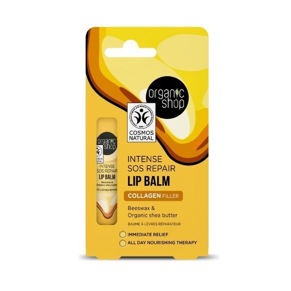 Organic Shop SOS Repair Lip Balm Beeswax & Shea Butter 10ml