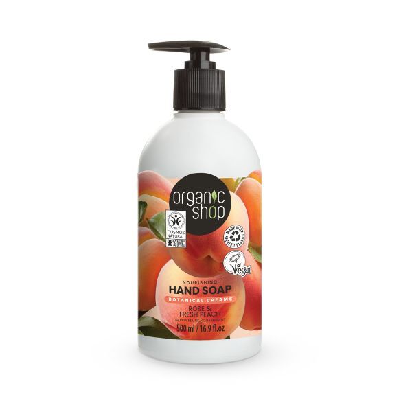 Organic Shop Nourishing Hand Soap Rose & Peach 500ml