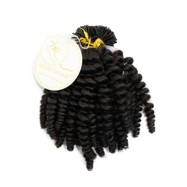 House Of Hair UK Deep Curly Ebony I-Tip Strands 18