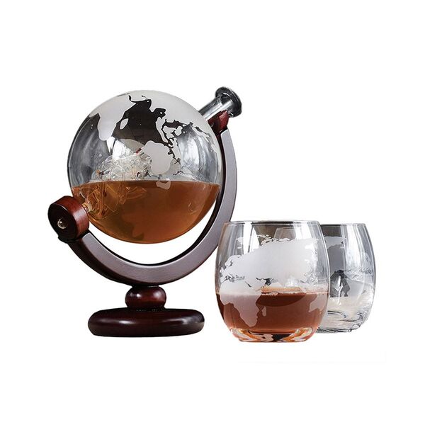 Globe Decanter with Glasses Set