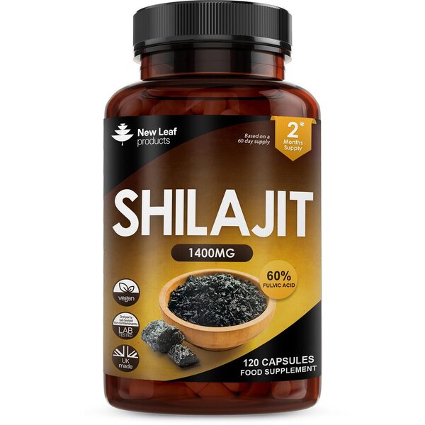 New Leaf Shilajit Capsules 1400mg + 60% Fulvic Acid 120 Caps