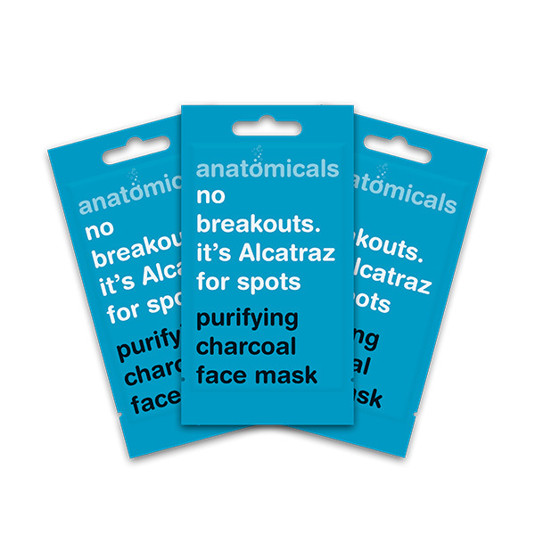 Anatomicals Purifying Charcoal Face Mask 15ml (3 Packs)