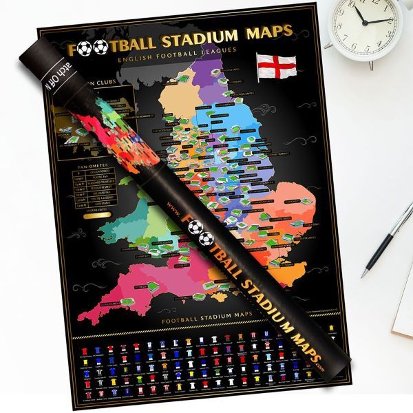 UK Football Stadium Scratch Map